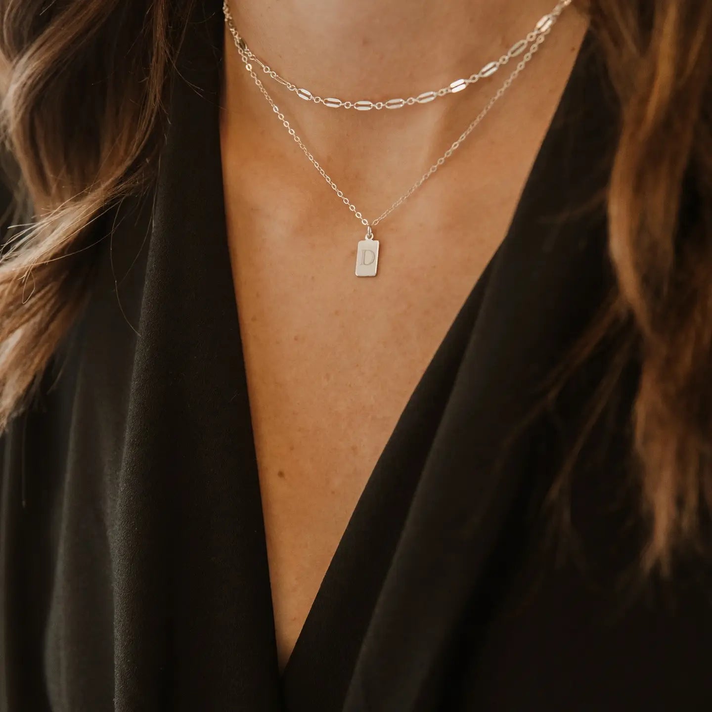 Kamryn Sterling Silver Dapped Sequin Chain Necklace