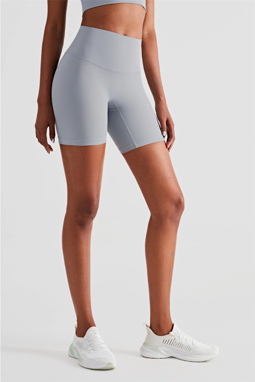 91 Luna High Waist Mid-Thigh Biker Short - Claud Gray (Copy)