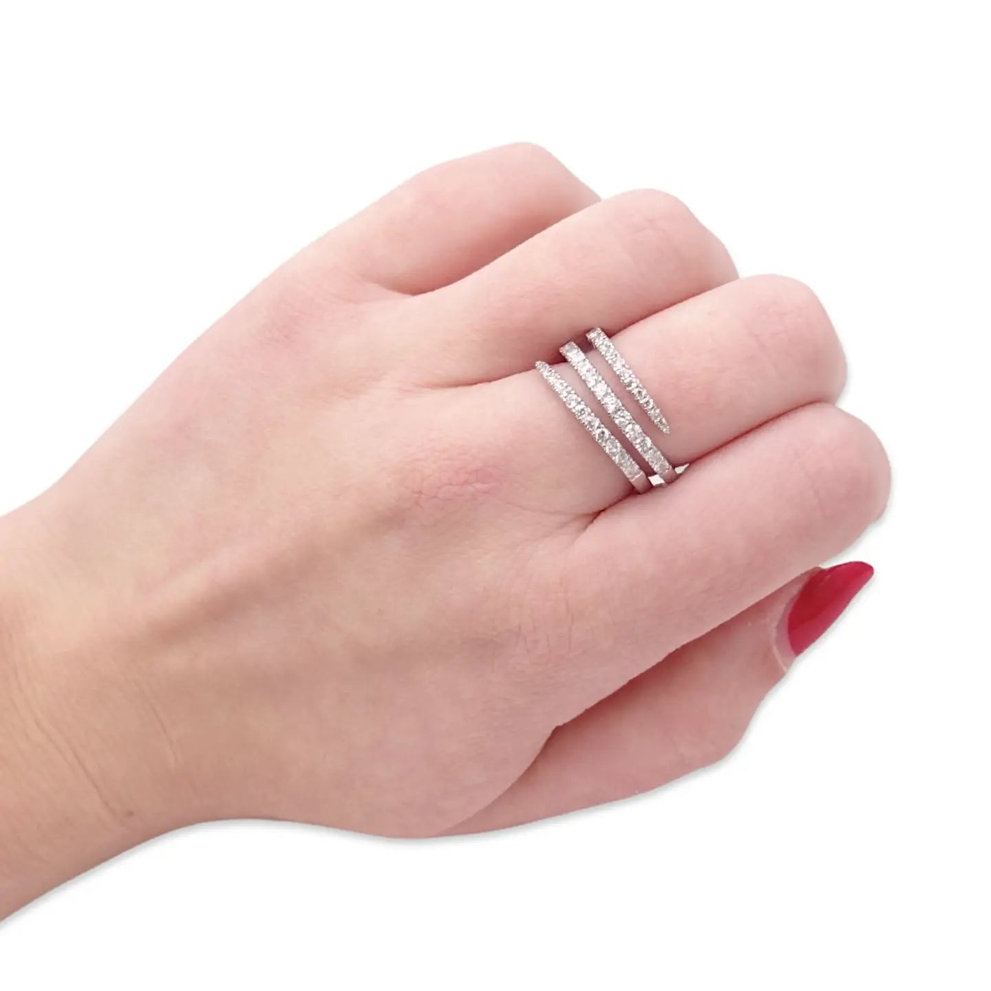Silver Spiral Claw Ring