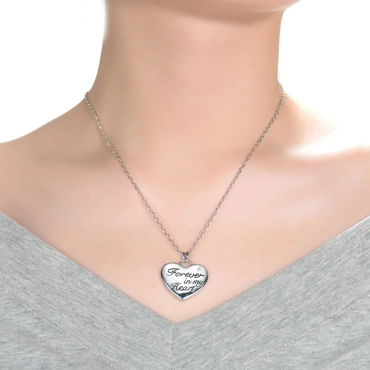 Forever On My Heart Pendant - Silver