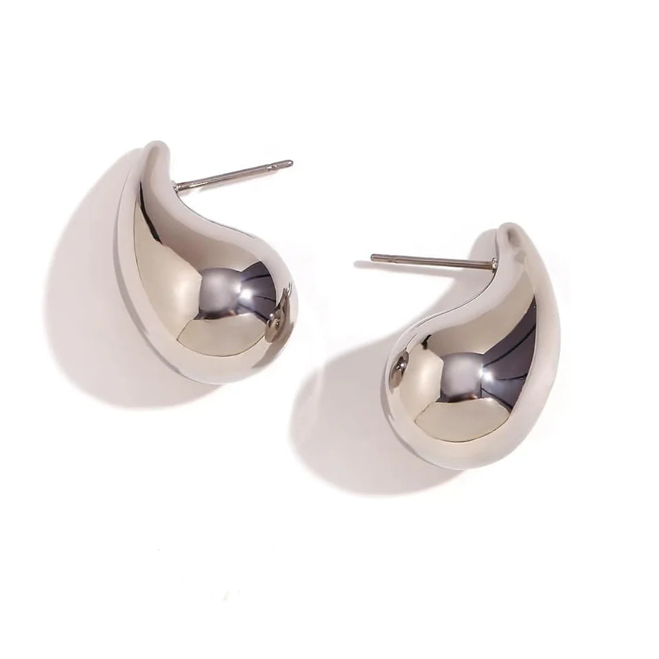 Paula Water Drop Stud Earrings - Silver