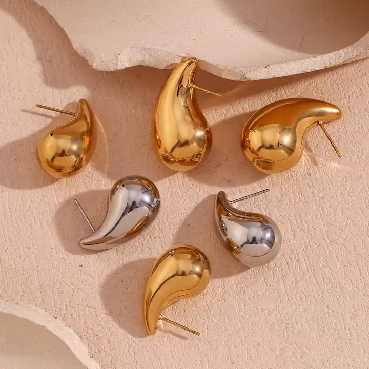 Paula Water Drop Stud Earrings - Silver