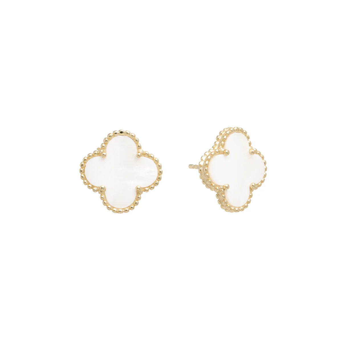 Clover Drop Earrings - White