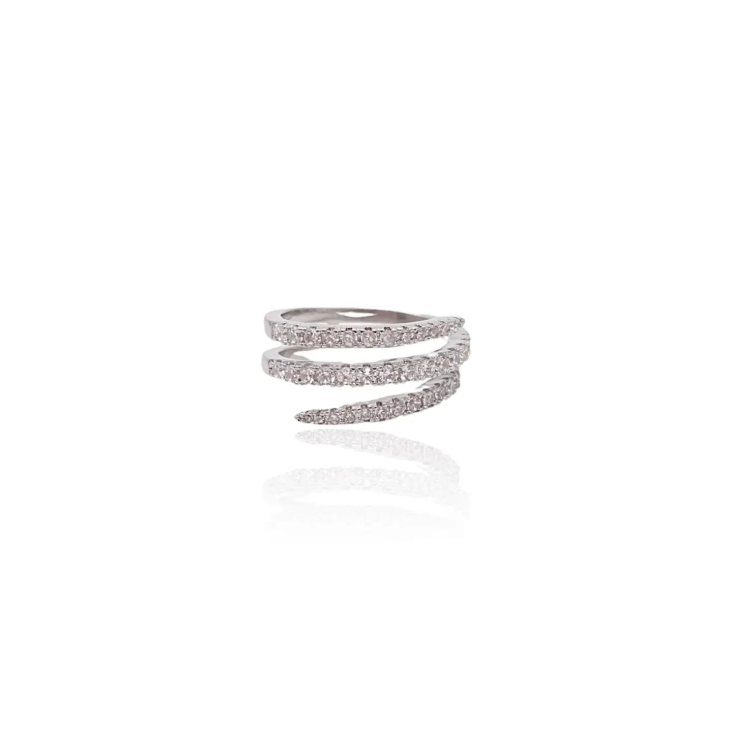Silver Spiral Claw Ring