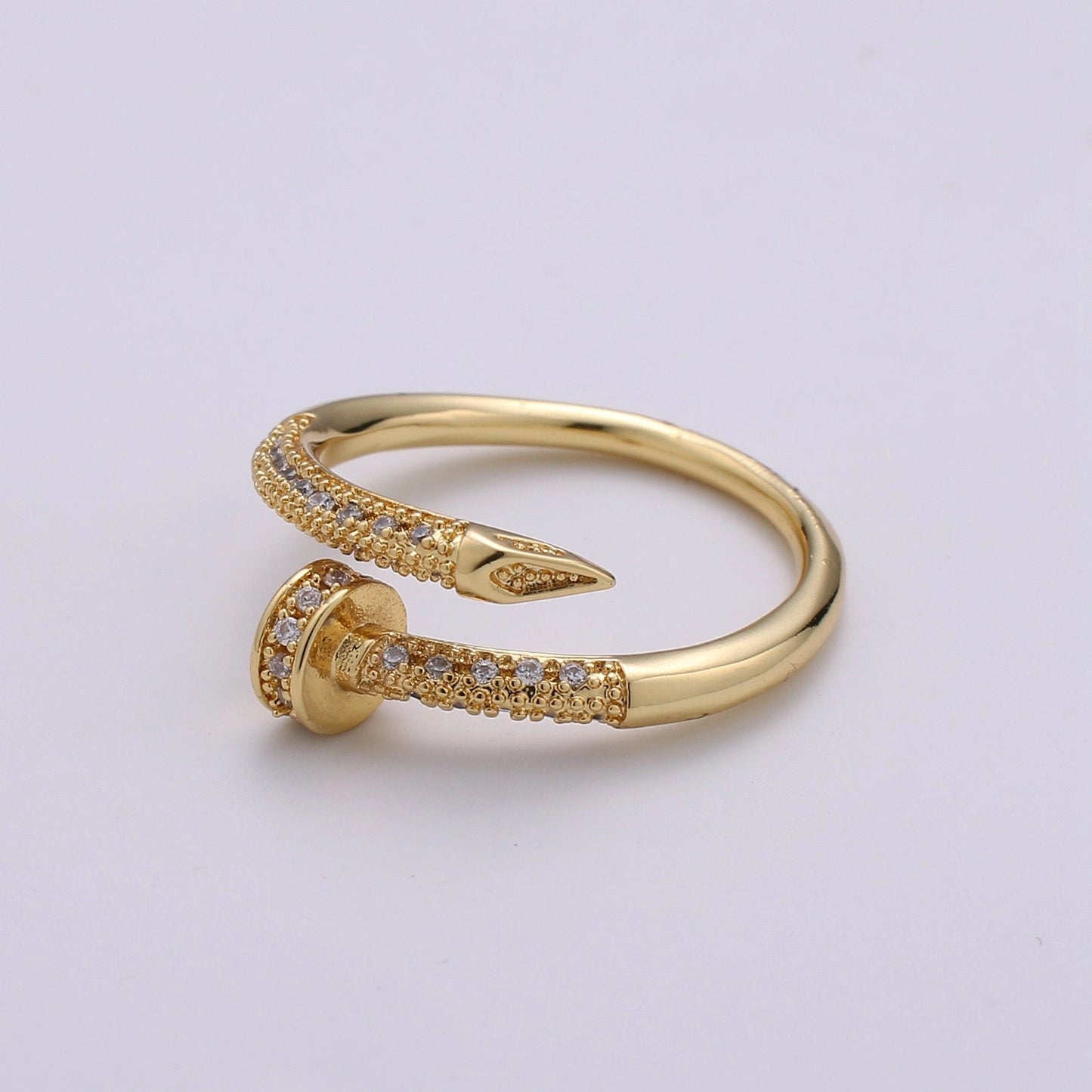 Design Minimalist Modern Gold Spiral Nail Ring