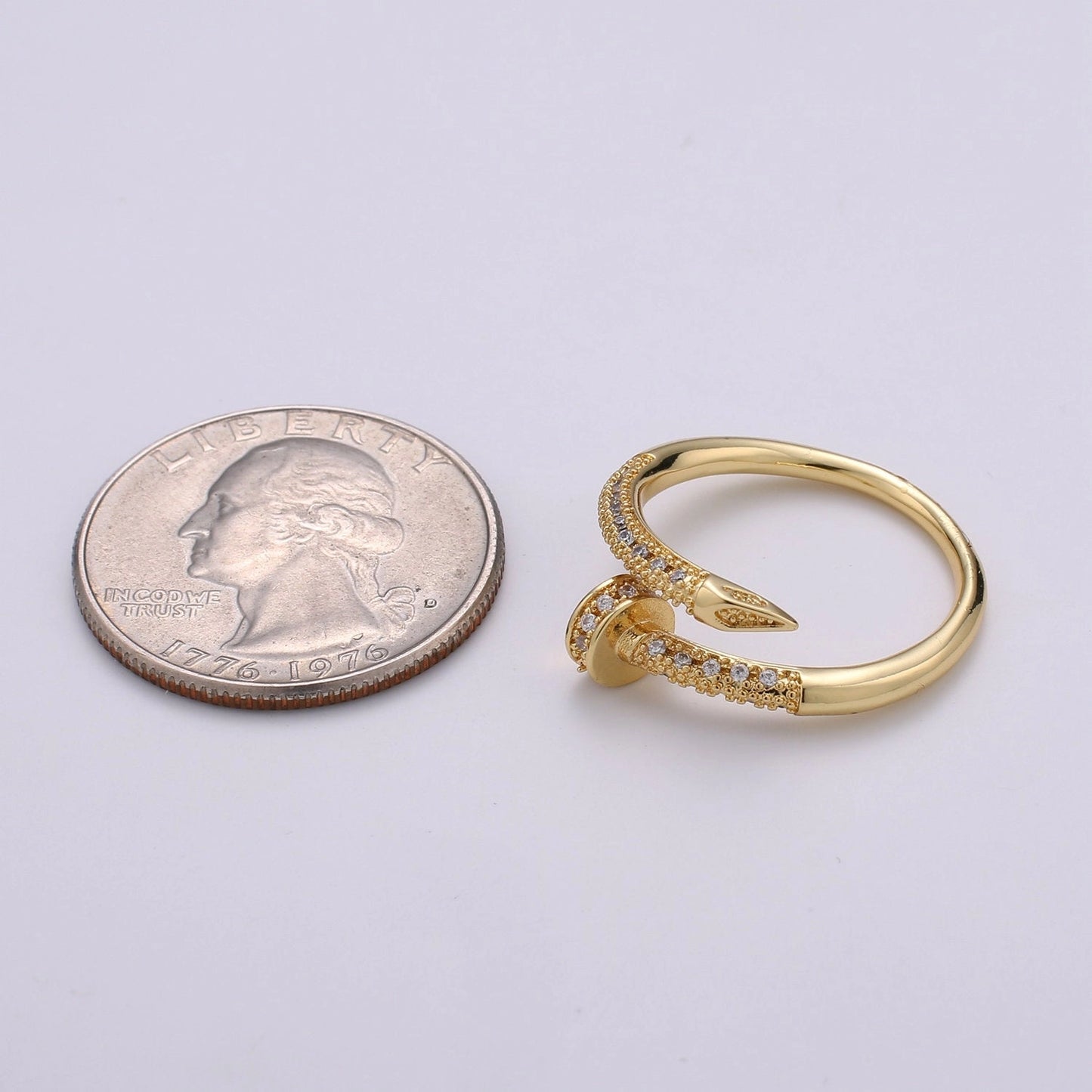 Design Minimalist Modern Gold Spiral Nail Ring