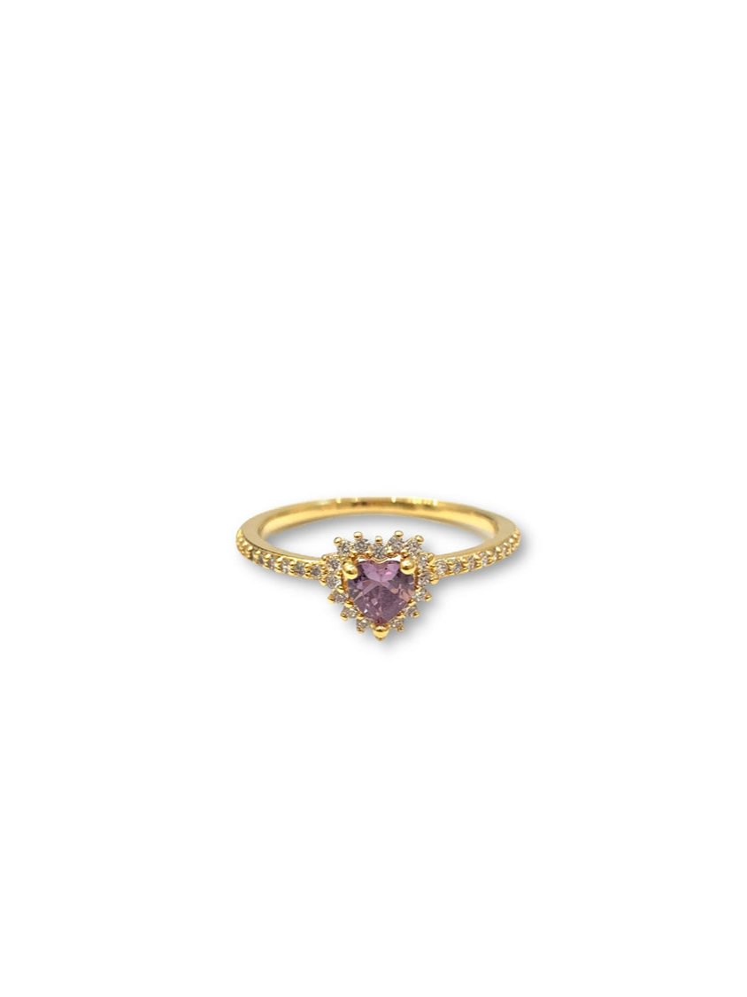 Noelle Heart Ring -  Amethyst