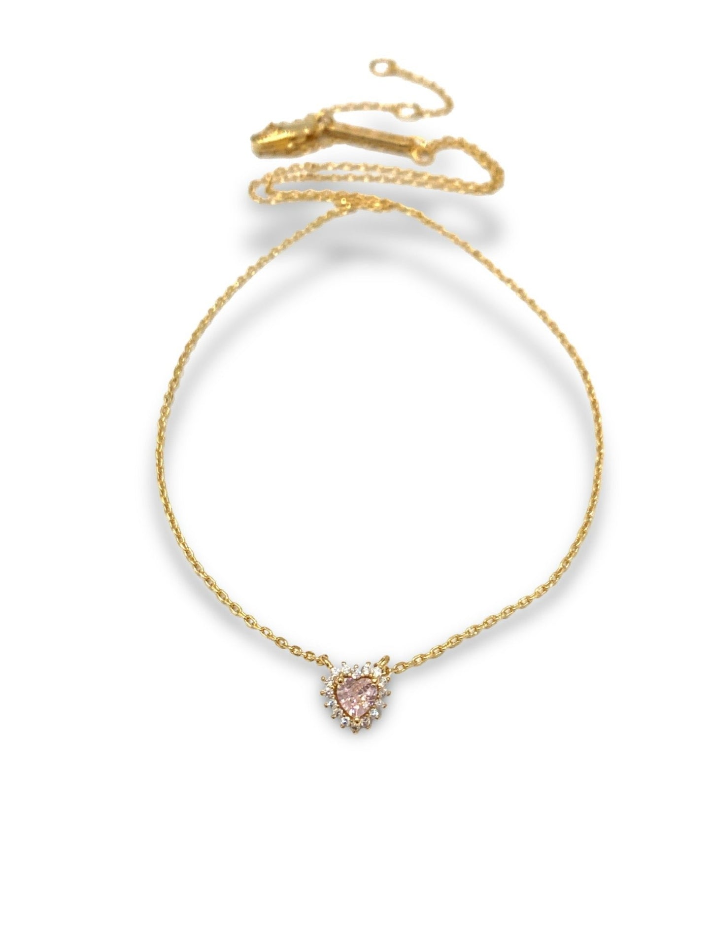 Noelle Heart Necklace - Pink