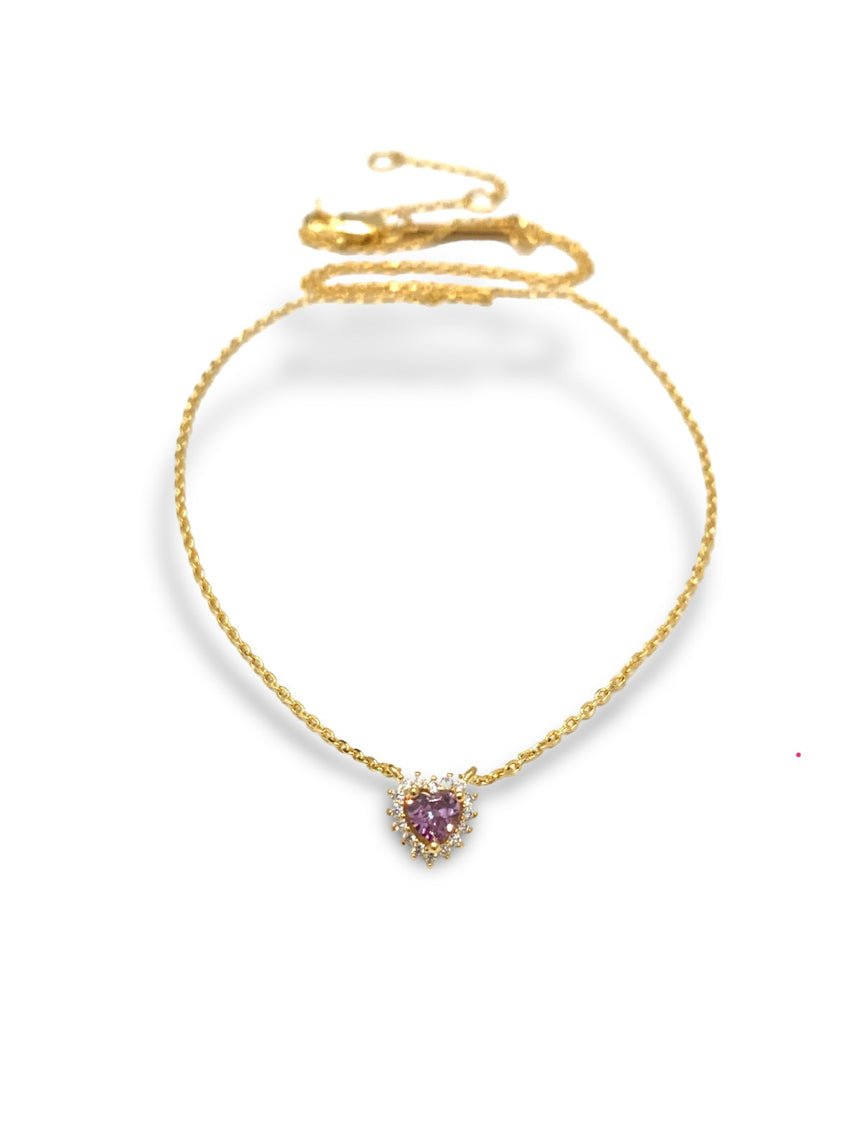 Noelle Heart Necklace - Amethyst