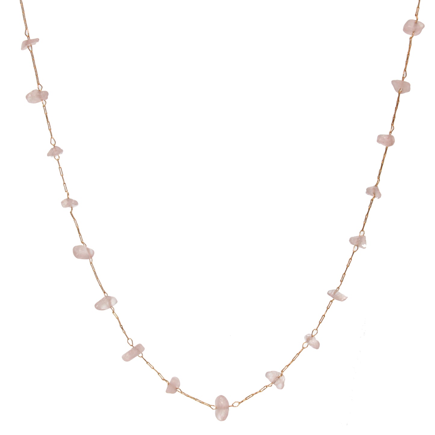 Semi Precious Chips Necklace - Pink