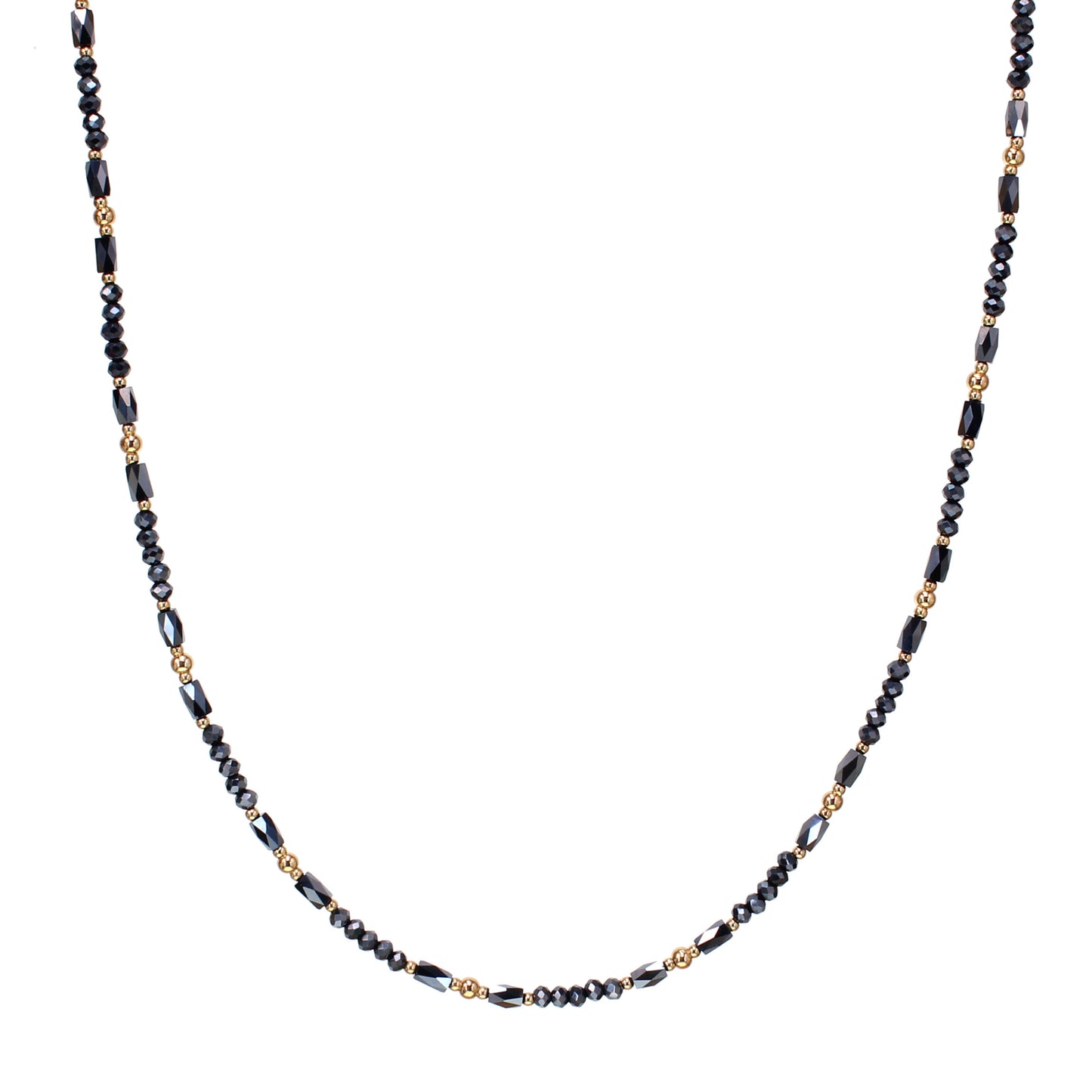 Crystal Bead Necklace - Midnight Blue