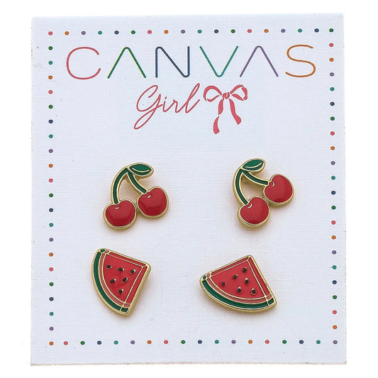 Roxy Cherries & Watermelon Children’S Stud Earrings