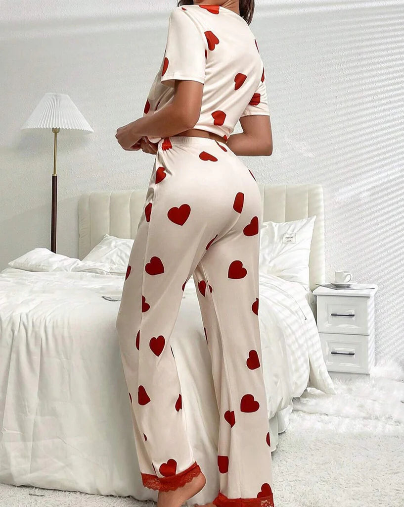 Heart Tee and Pants Pajama Set