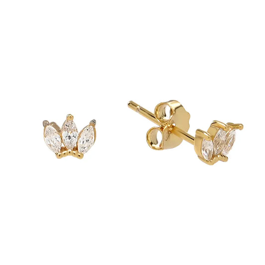 Triple Marquis Cz Studs