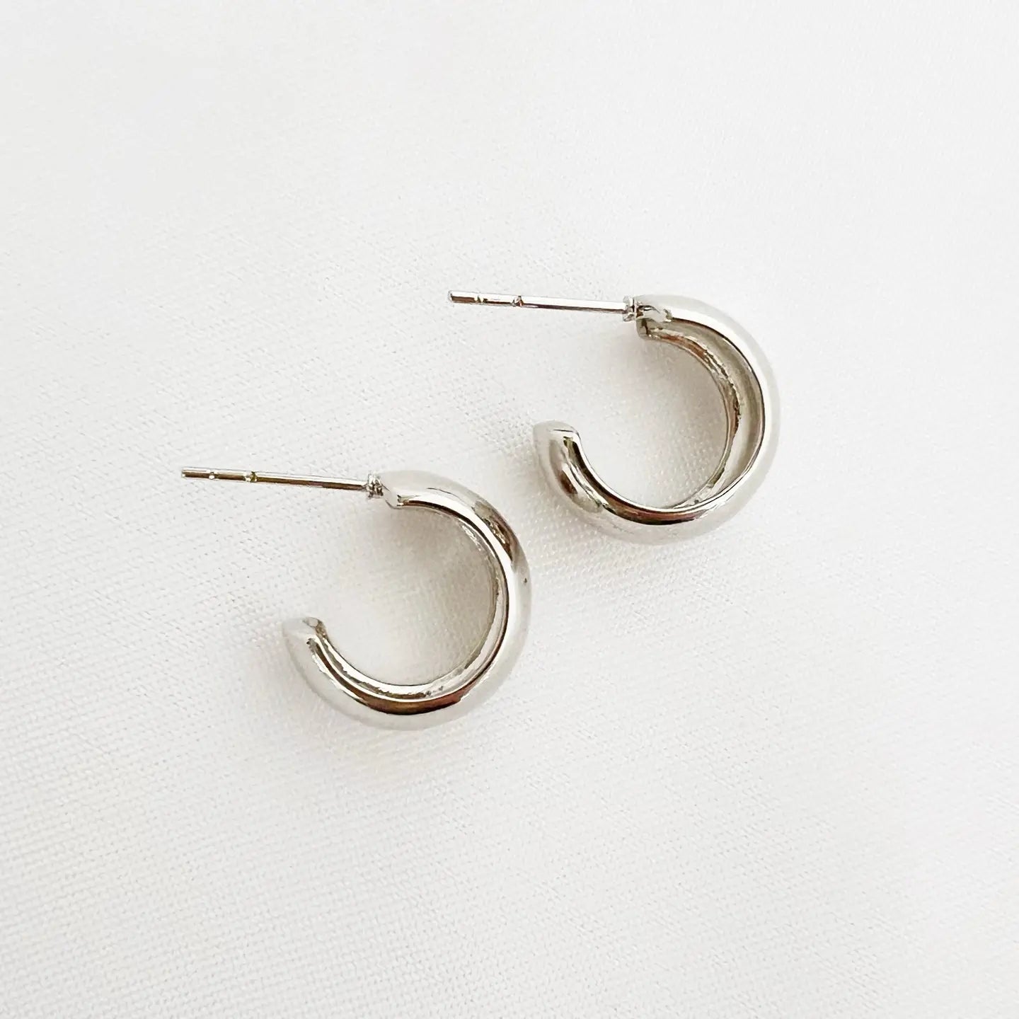 Maeve Silver White Gold Filled Hoops Earrings