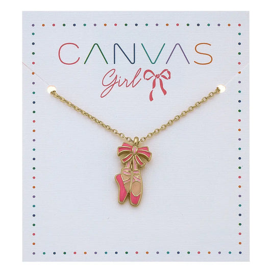Pointe Ballet Slippers Children's Necklace - Pink