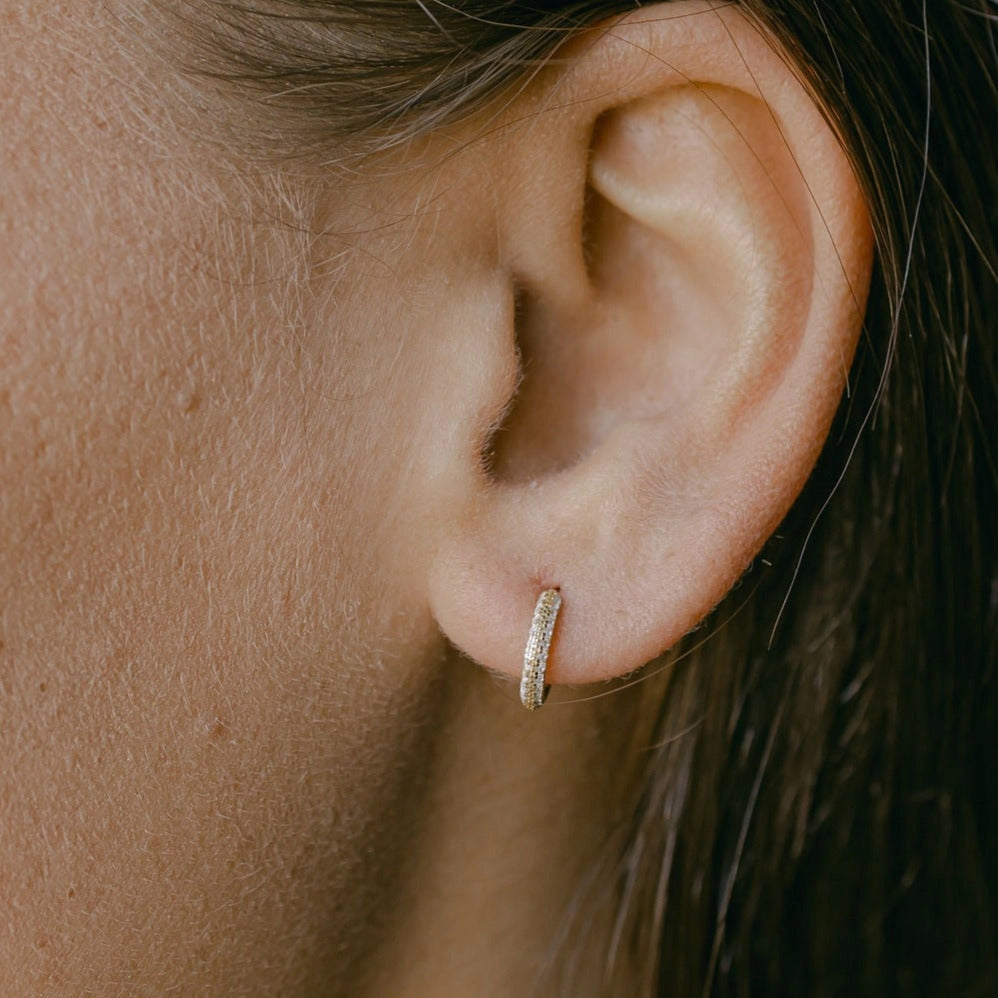Tiny Cz Huggie Studs