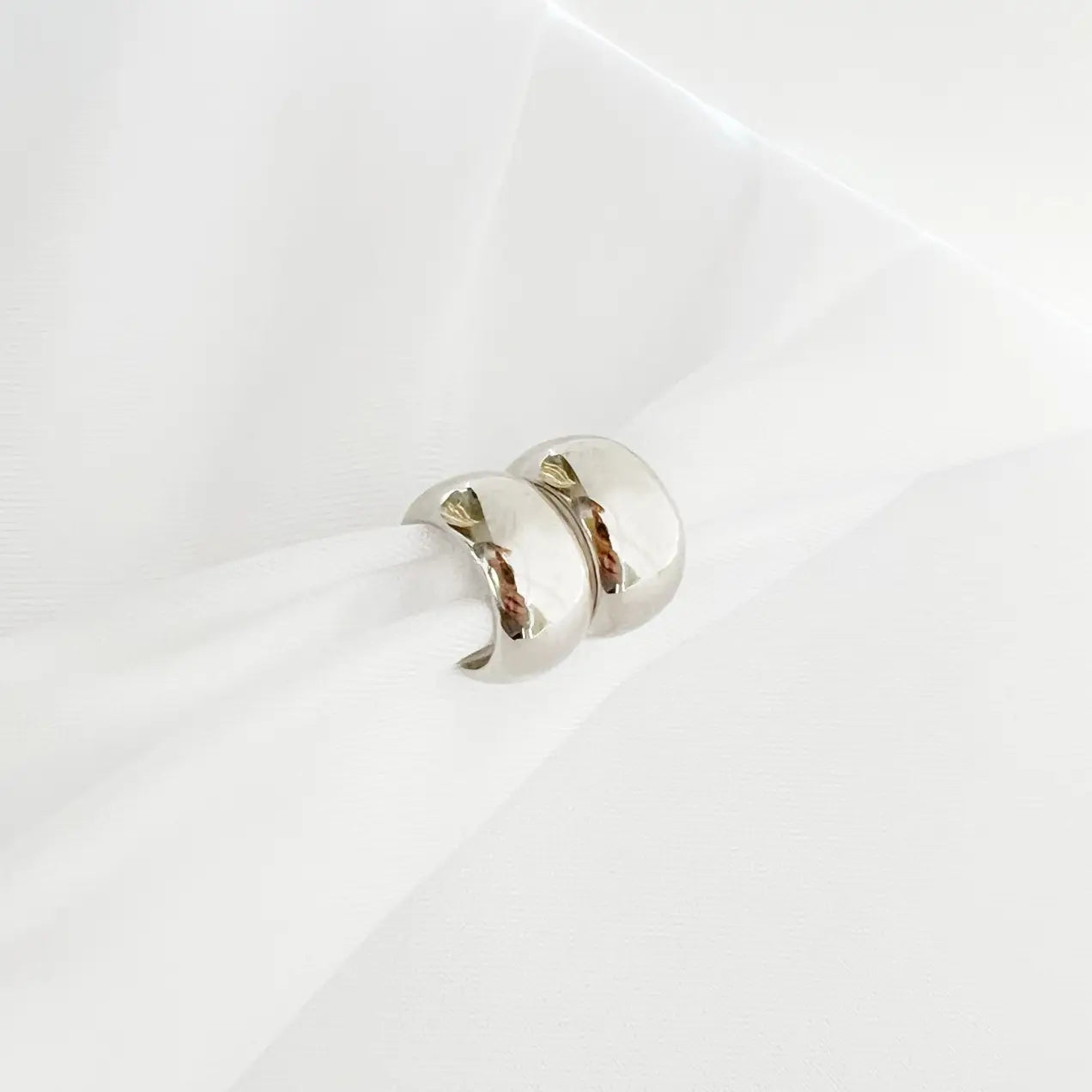 Maeve Silver White Gold Filled Hoops Earrings