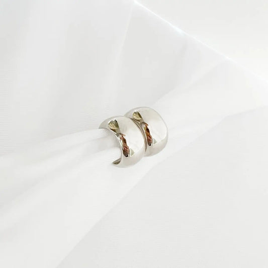 Maeve Silver White Gold Filled Hoops Earrings