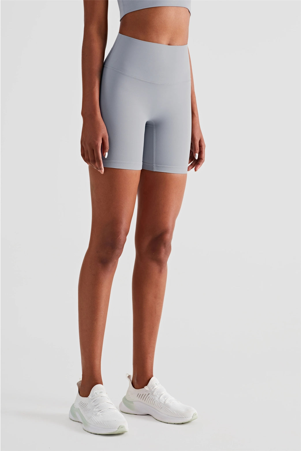 91 Luna High Waist Mid-Thigh Biker Short - Claud Gray (Copy)
