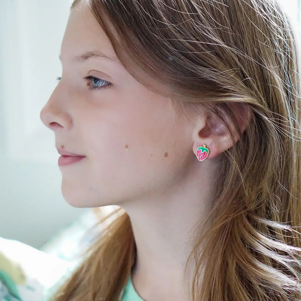 Madeleine Strawberry & Pineapple Children's Stud Earrings
