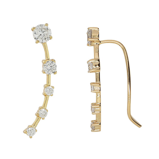 Curved Graduated Cz Crawler - Gold