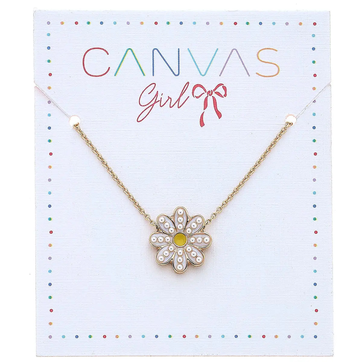 Zoey Daisy Delicate Children's Necklace - White