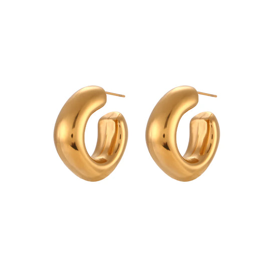 Bianca Gold Plated Stainless Steel Hoop Earrings - Gold
