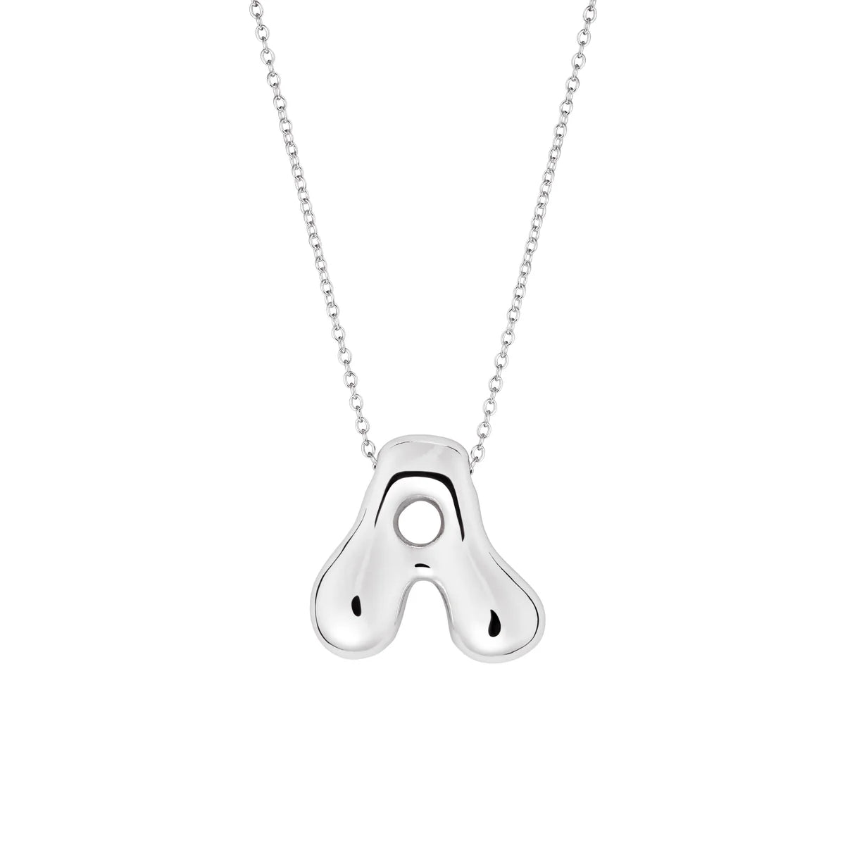 Bubble Initial Necklace - Silver