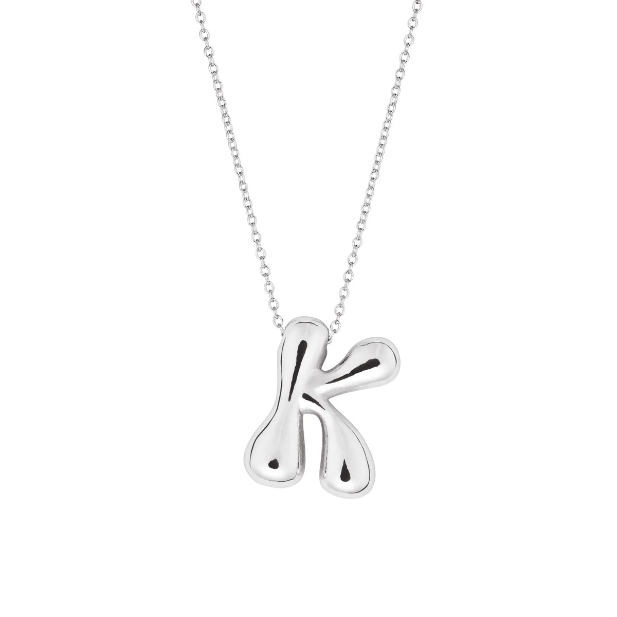 Bubble Initial Necklace - Silver