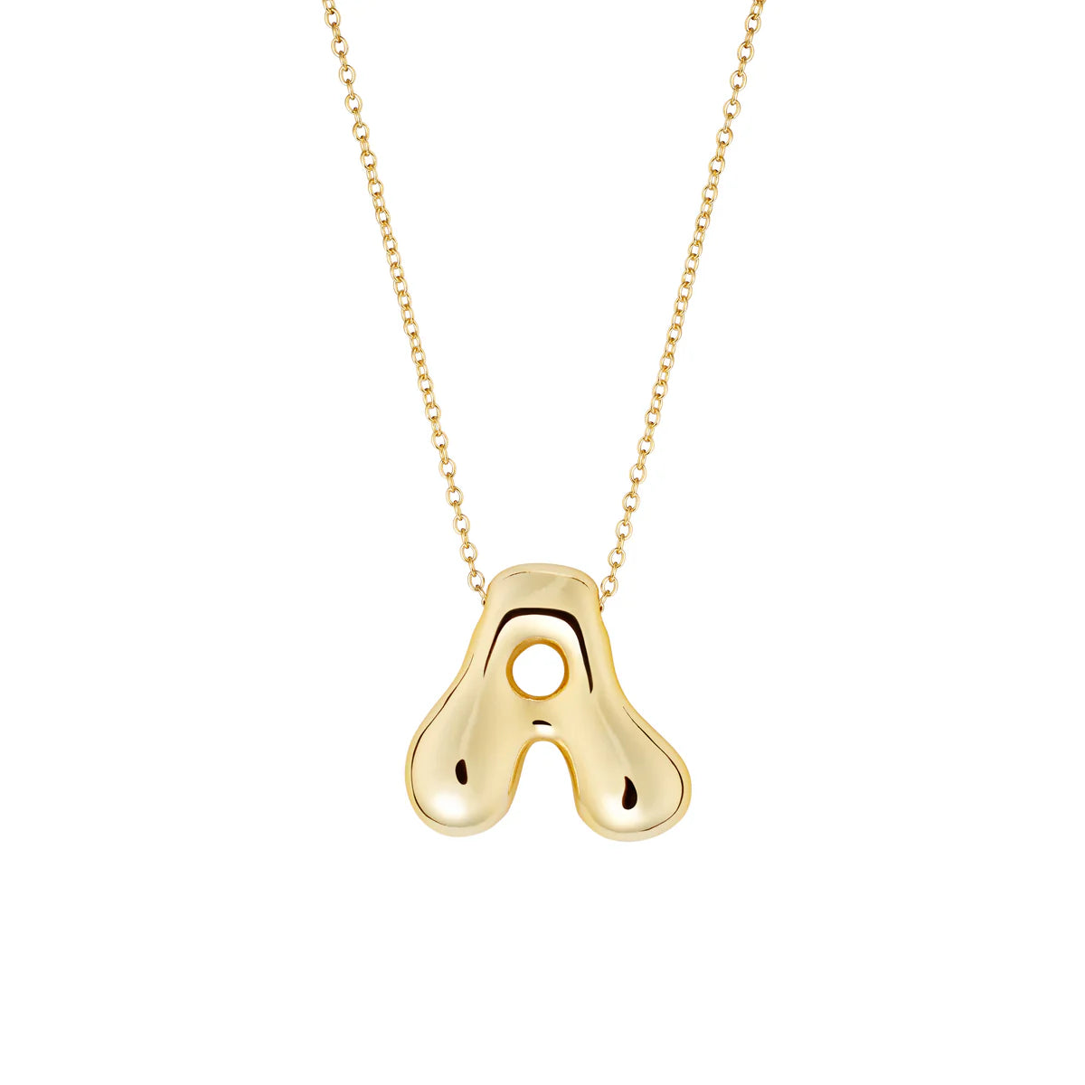 Bubble Initial Necklace - Gold
