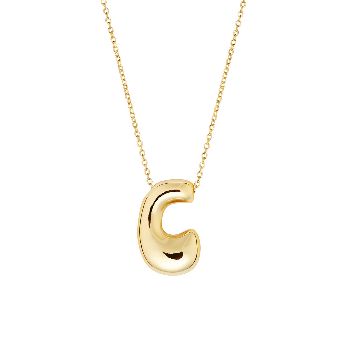 Bubble Initial Necklace - Gold