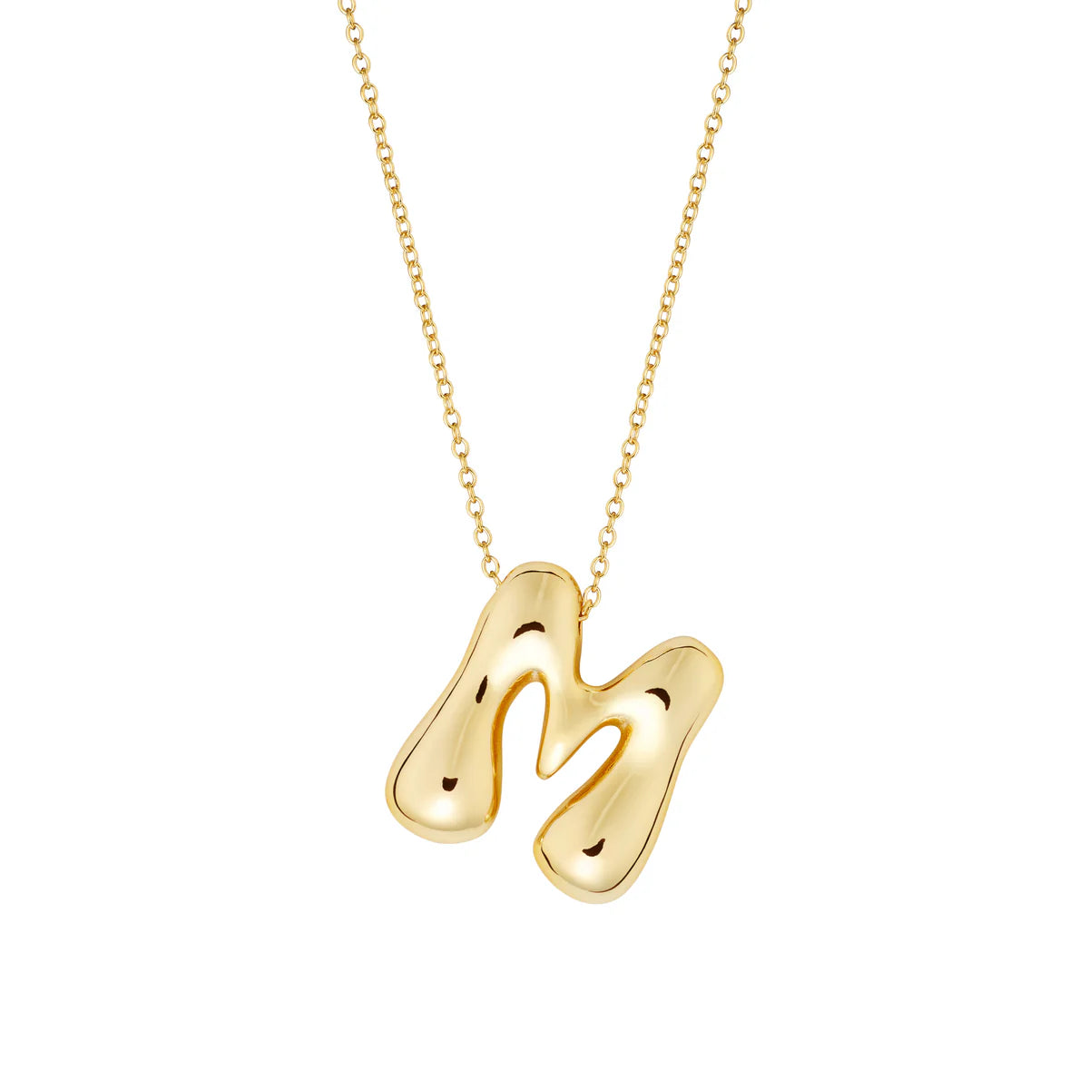 Bubble Initial Necklace - Gold