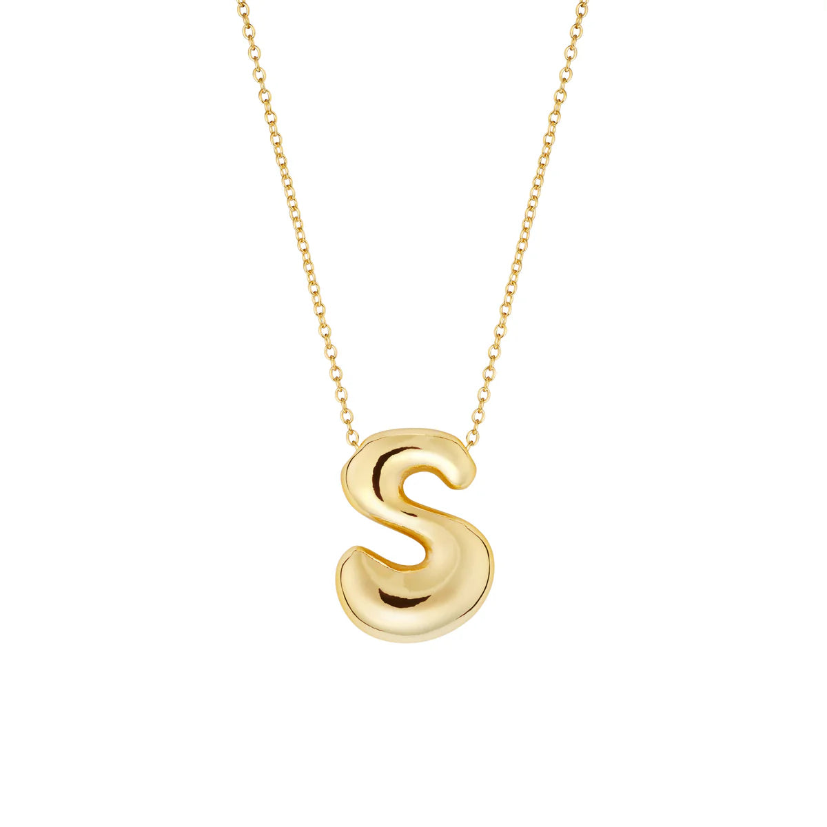 Bubble Initial Necklace - Gold