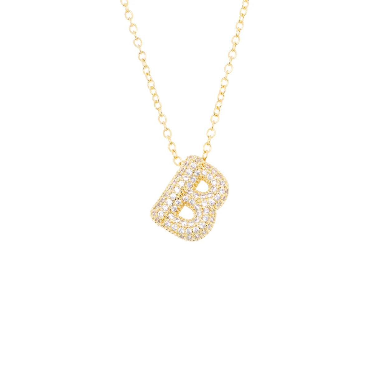 Initial Balloon Bubble Gold Necklace - Small