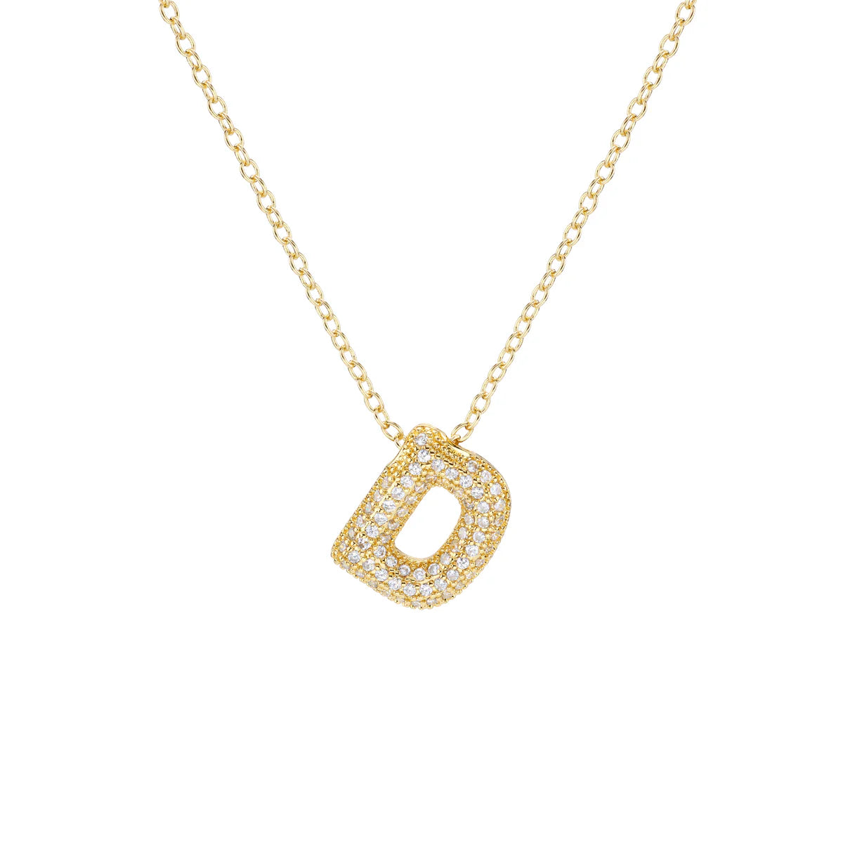 Initial Balloon Bubble Gold Necklace - Small