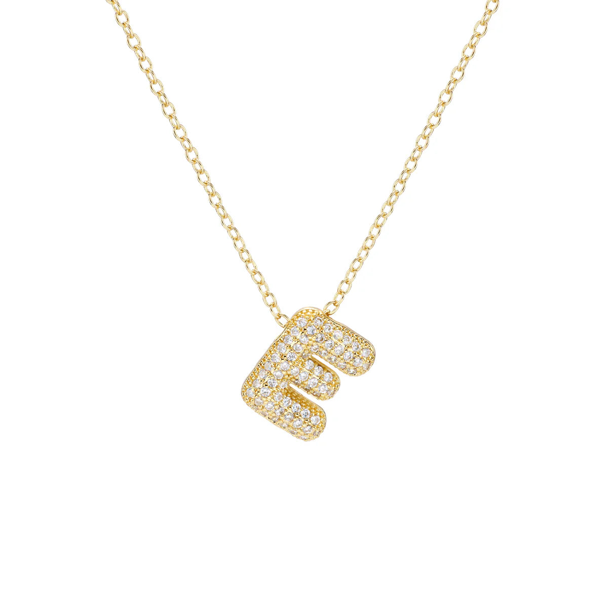 Initial Balloon Bubble Gold Necklace - Small