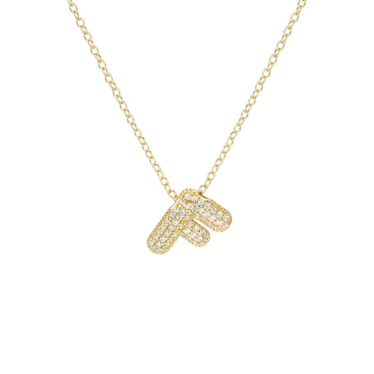 Initial Balloon Bubble Gold Necklace - Small