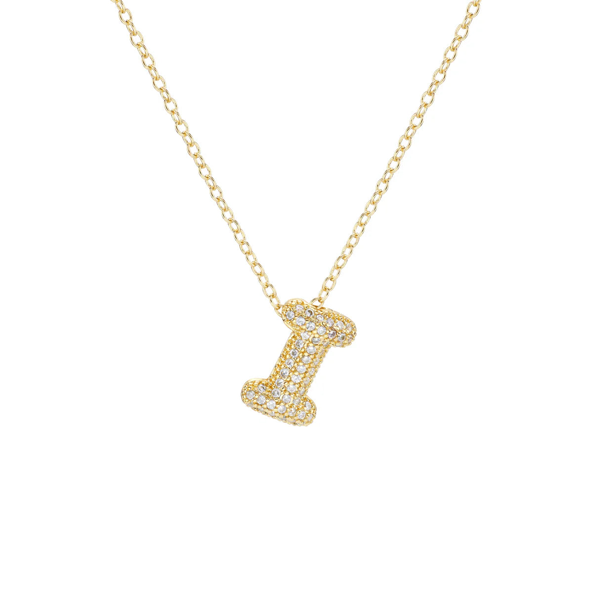 Initial Balloon Bubble Gold Necklace - Small