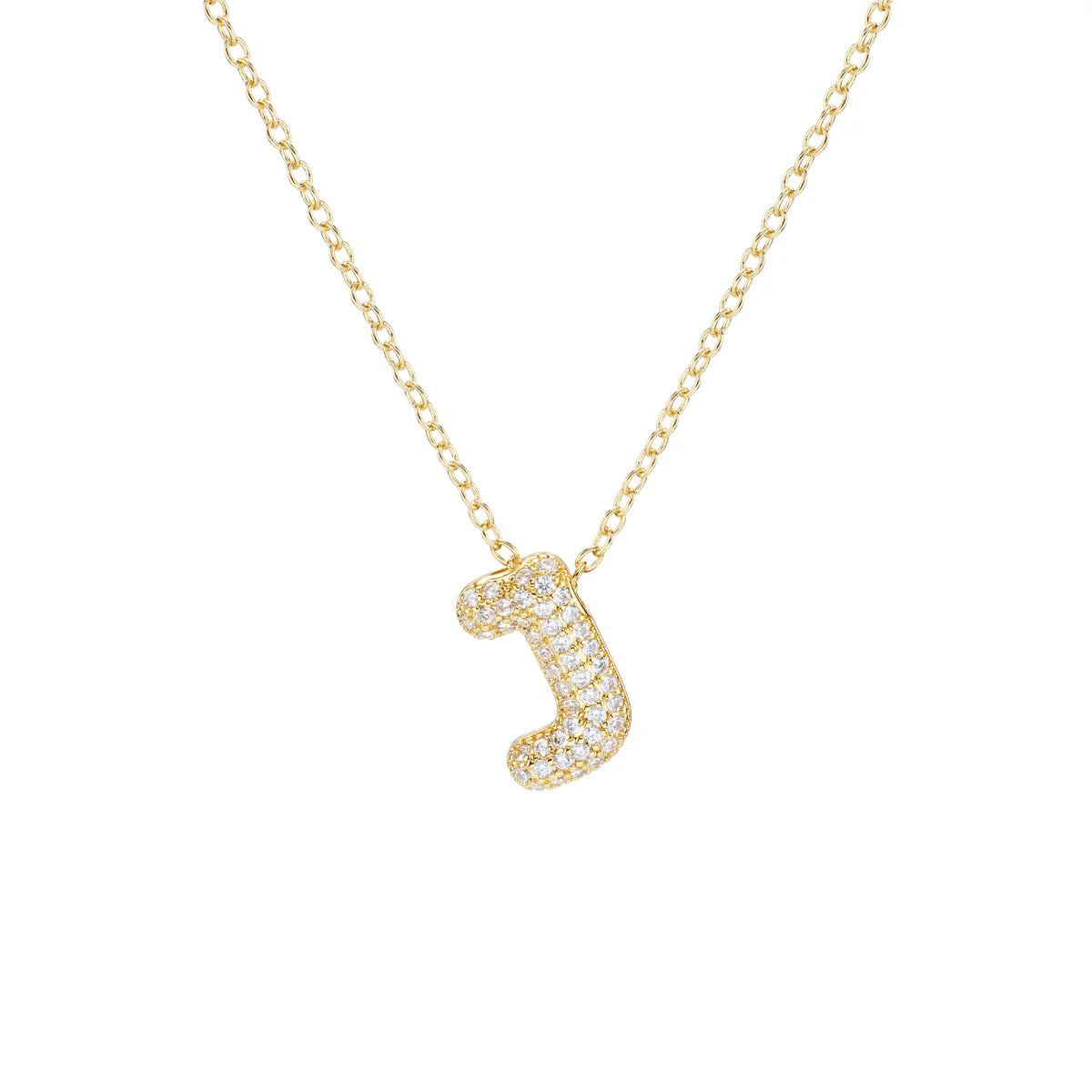 Initial Balloon Bubble Gold Necklace - Small