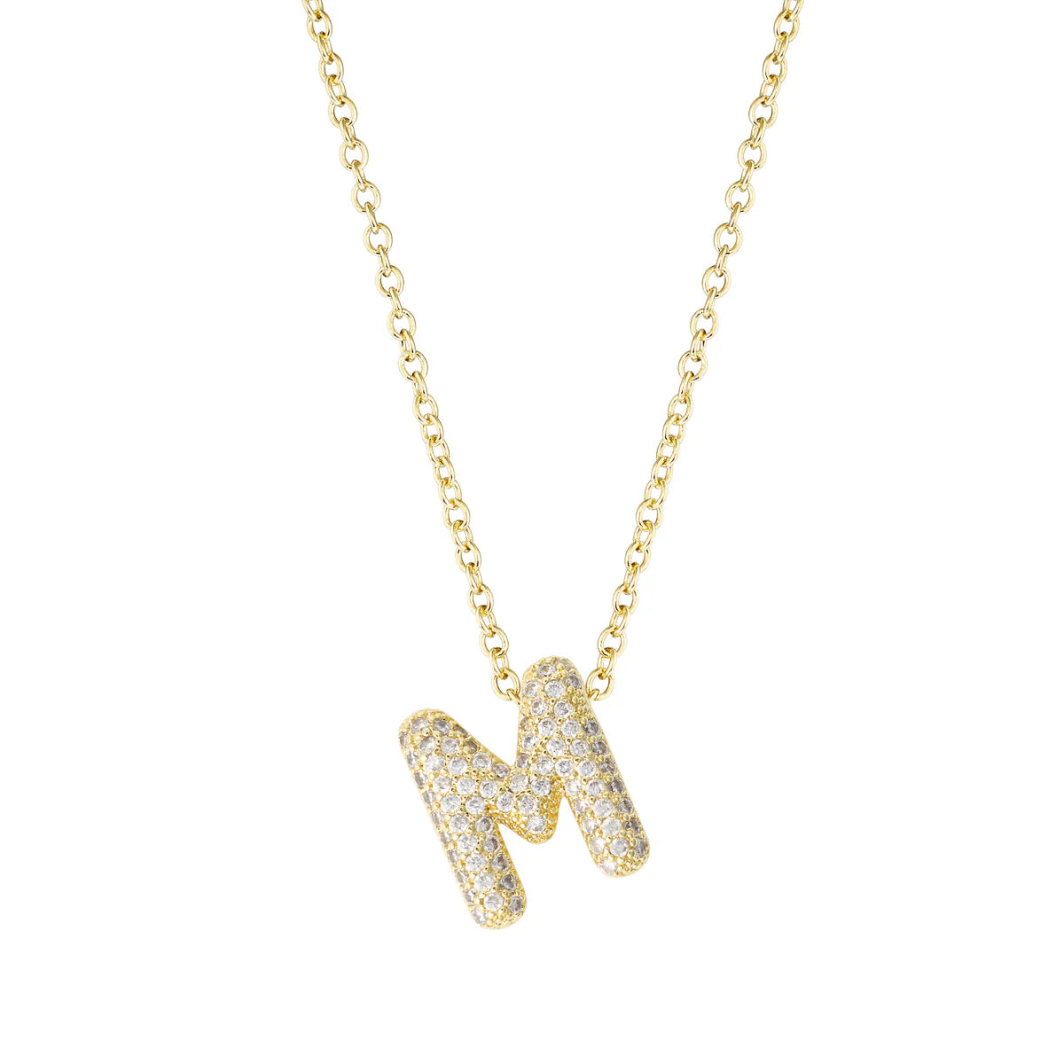 Initial Balloon Bubble Gold Necklace - Small