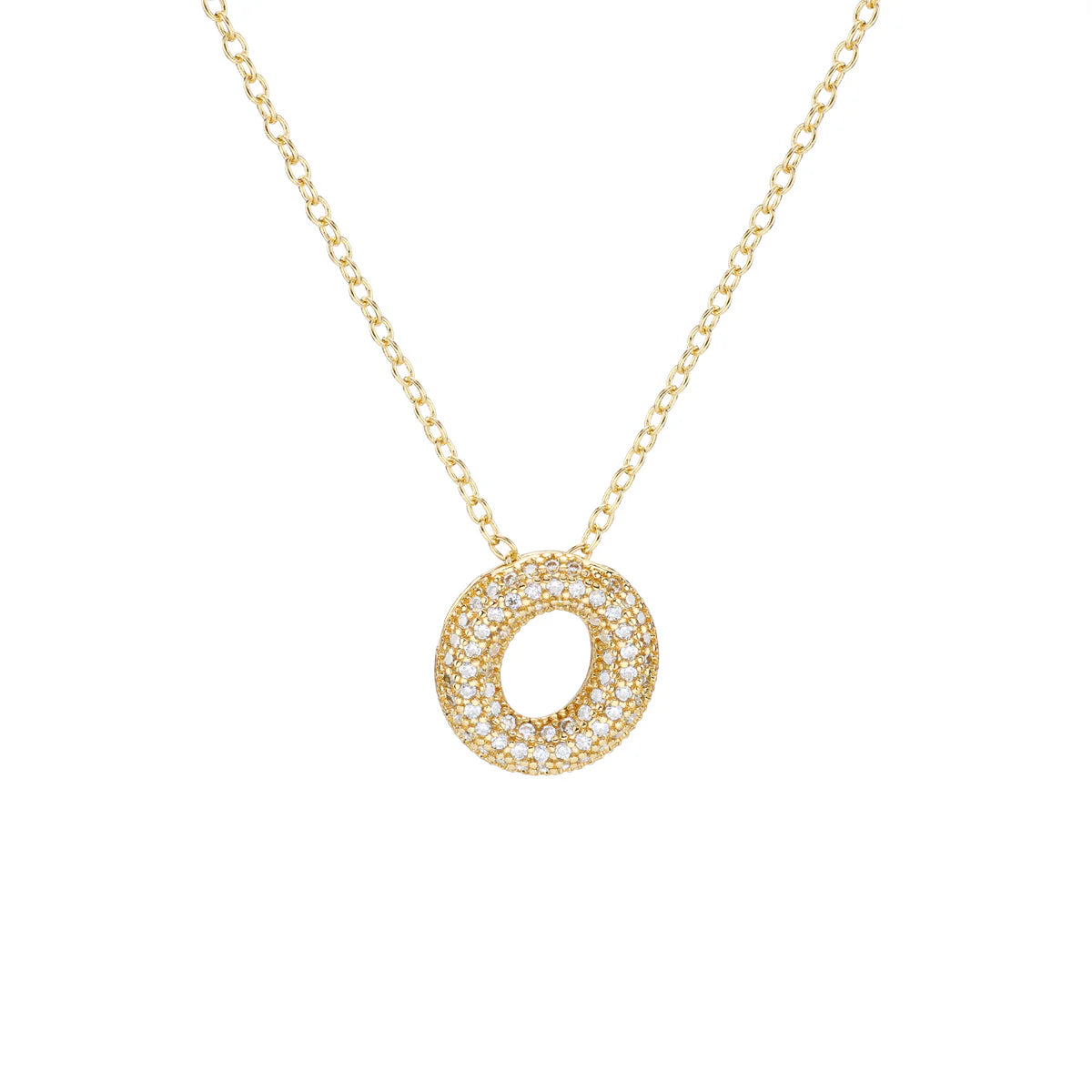 Initial Balloon Bubble Gold Necklace - Small