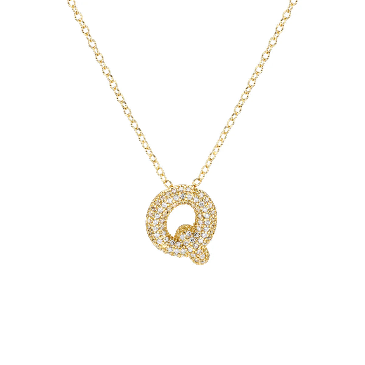 Initial Balloon Bubble Gold Necklace - Small