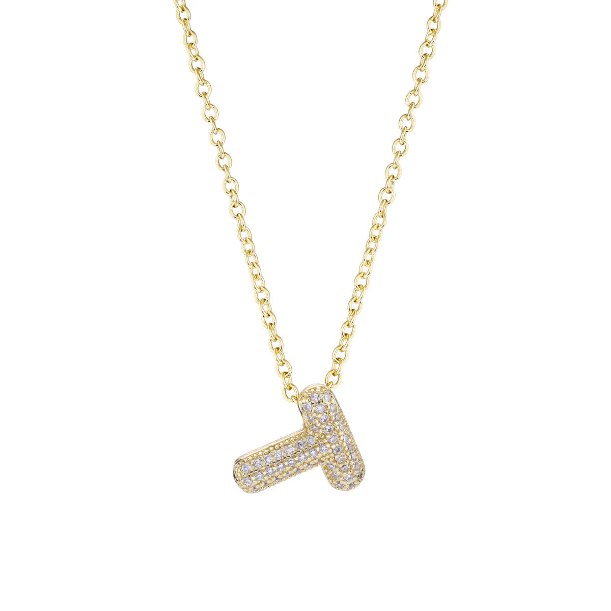 Initial Balloon Bubble Gold Necklace - Small