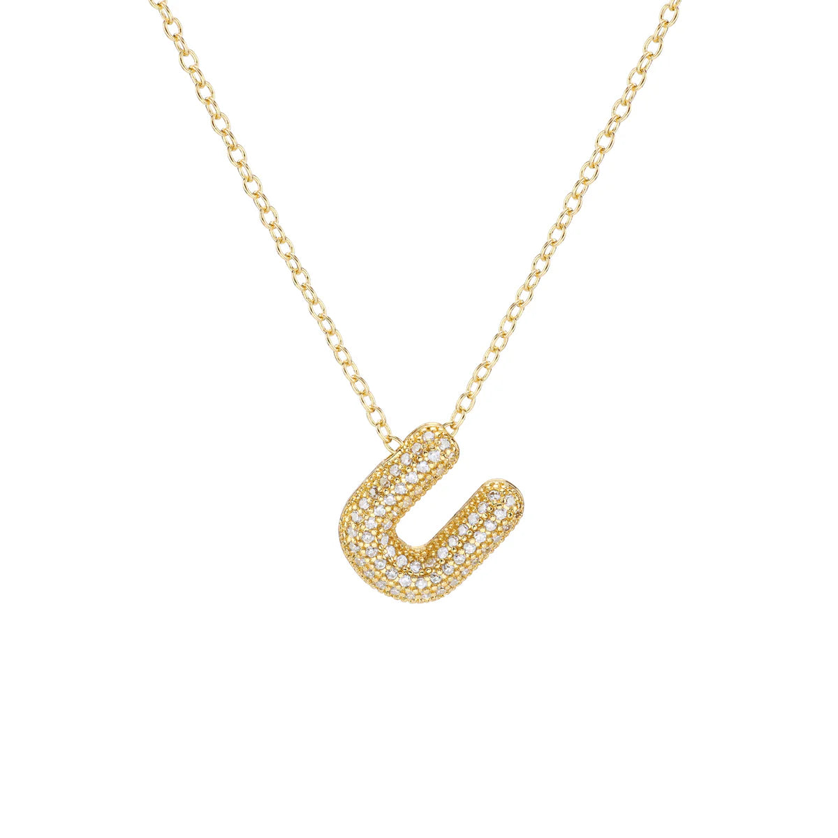Initial Balloon Bubble Gold Necklace - Small