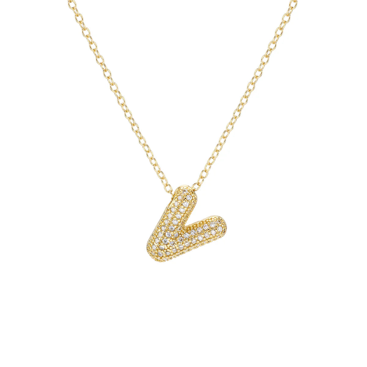Initial Balloon Bubble Gold Necklace - Small