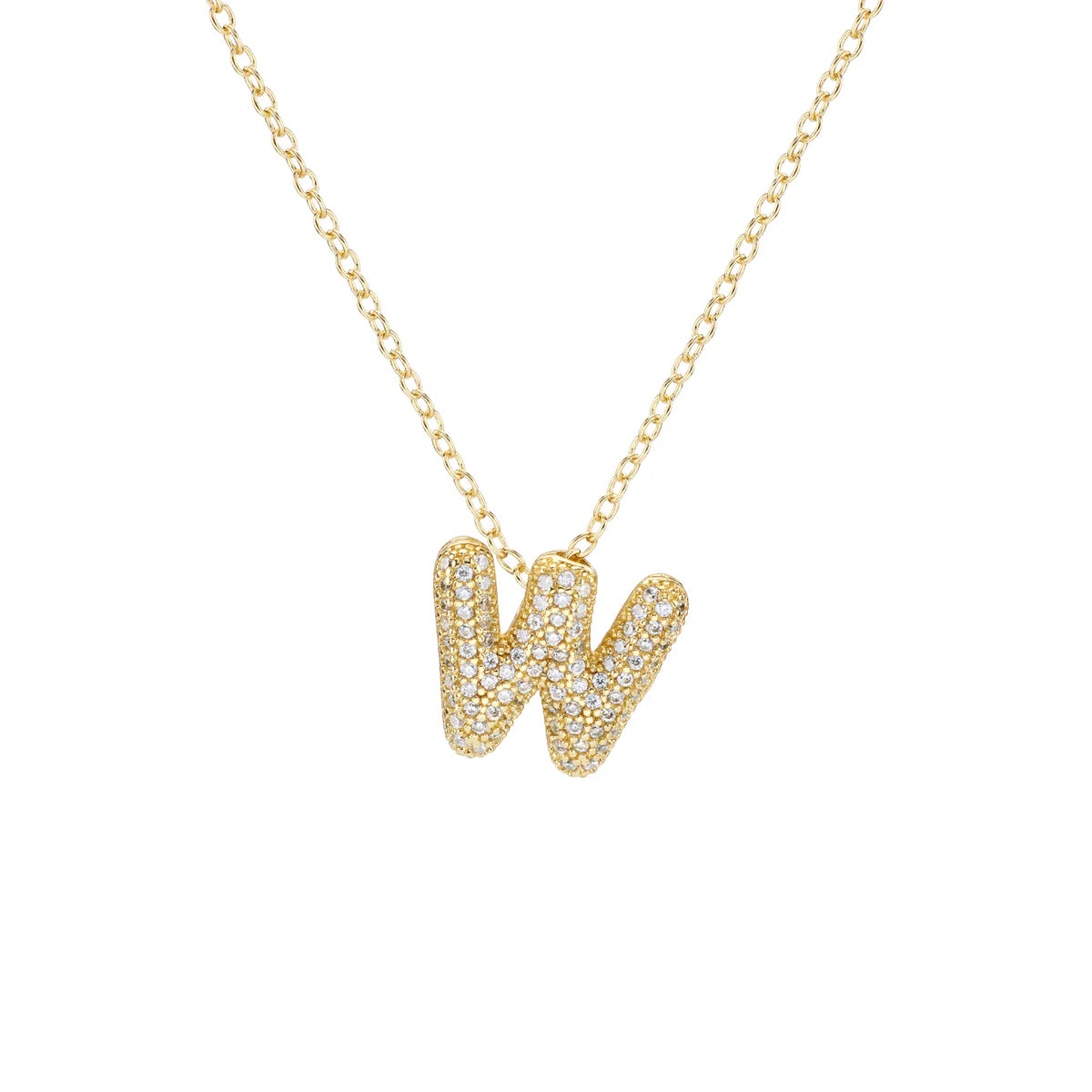 Initial Balloon Bubble Gold Necklace - Small