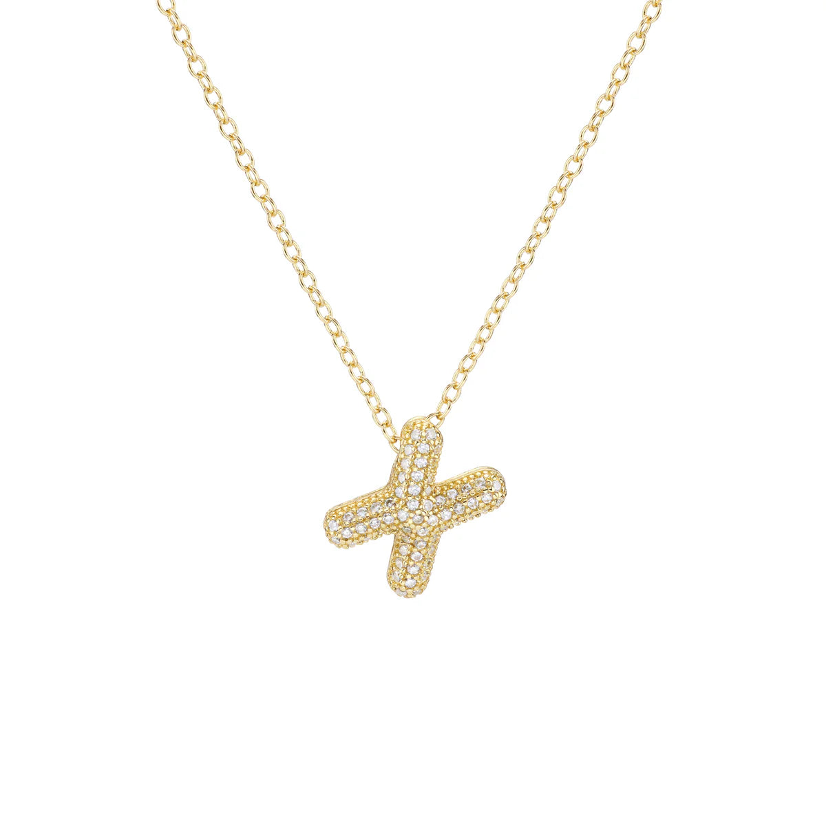 Initial Balloon Bubble Gold Necklace - Small