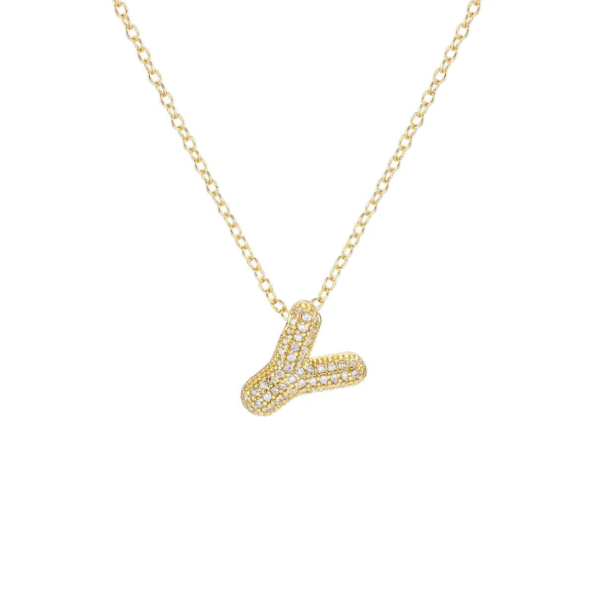 Initial Balloon Bubble Gold Necklace - Small