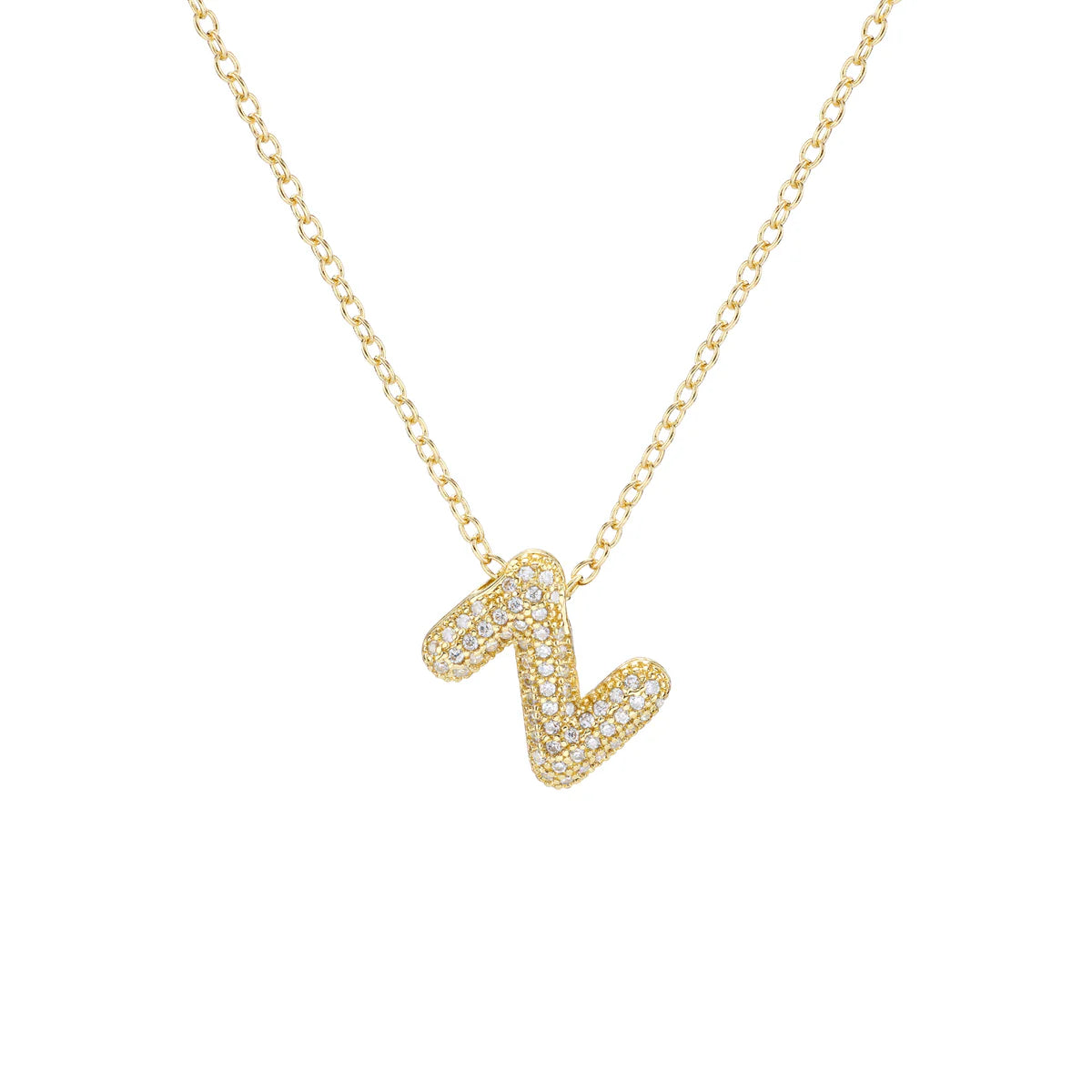 Initial Balloon Bubble Gold Necklace - Small